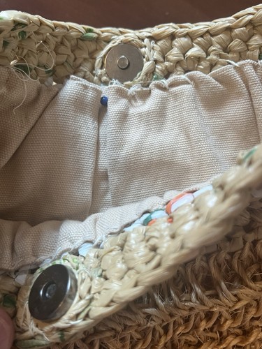 Vtg Sisal Market Jute Tote Bag Art Woven Raffia Bucket Crossbody Boho Bag - Picture 7 of 9