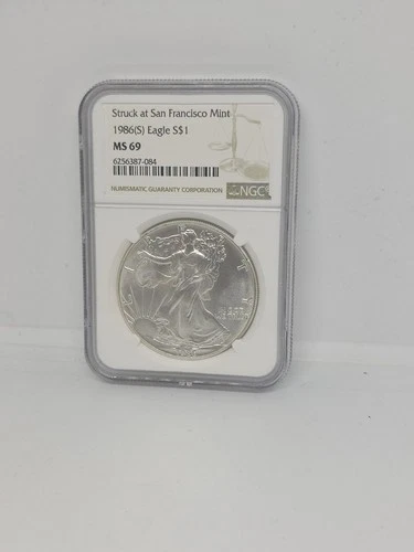 1986(S) Silver Eagle NGC MS69 STRUCK AT SAN FRANCISCO