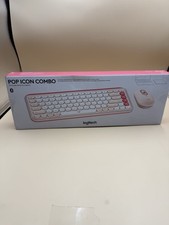 Logitech POP ICON COMBO Bluetooth Keyboard and Mouse Combo Rose Off White