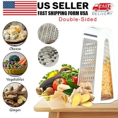 Double-Sided Cheese Grater With Container Box Cheese Shredder Potato Carrot