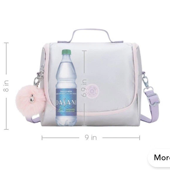 Kipling New Kichirou BTS GM Mion Grey Metallic Lunch Bag - Image 4 of 4