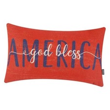 4th of July Pillow Cover 12x20, Vintage Patriotic Lumbar 12 x 20 Inches Red