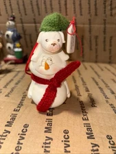 Snowman With Puppy On Head Christmas Ornament