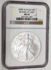 2008 W  American Silver Eagle - NGC MS69 - Reverse of 2007