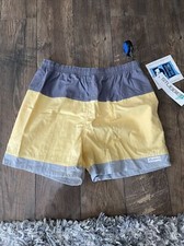 Vintage new tags Stubbies Colorblock Surf Skate Shorts 40 medium yellow gray