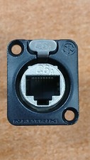 NEUTRIK NE8FDX-P6-B Black CAT 6A RJ45 Connector Straight Chassis Mount feed-thru