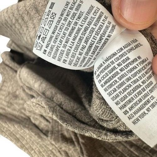 Cárdigan abierto American Eagle XL topo fluido largo neutro cápsula limpia para mujer - Imagen 7 de 12
