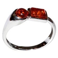 2.49g Authentic Baltic Amber 925 Sterling Silver Ring Jewelry N-A7055 s.7