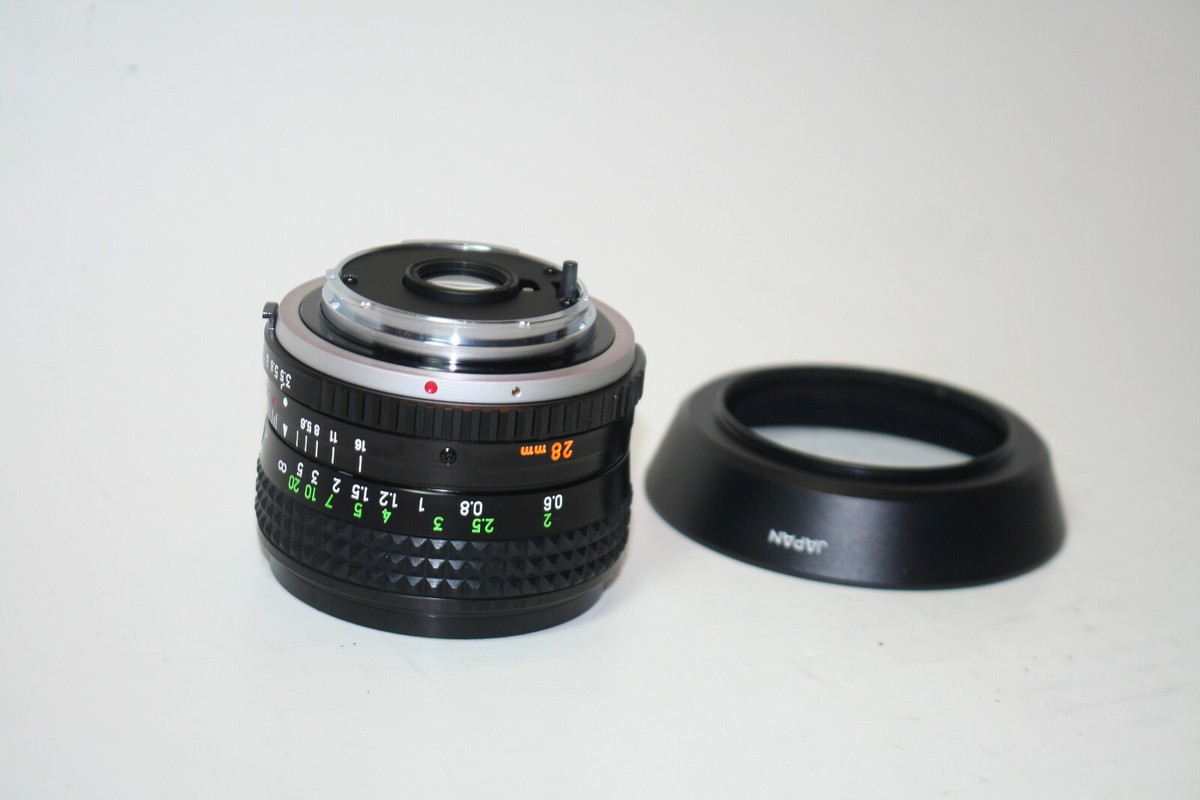 mint Minolta MC W. ROKKOR-SG 28mm 1:3.5 WIDE ANGLE Lens For