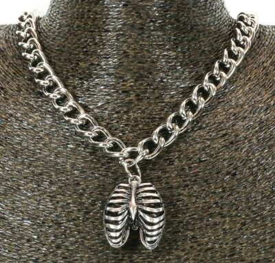 Rib Cage Pendant Gothic Steampunk Chain Necklace Pendant Punk Goth ...