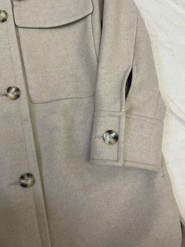 Topshop Womens Oatmeal Knee Length Warm Winter Coat Jacket RRP £65.99 - 第 3/5 張圖片