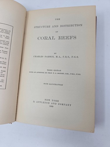 Darwin Structure & Distribution of Coral Reefs 1889 Appleton w/ Map - Picture 7 of 10