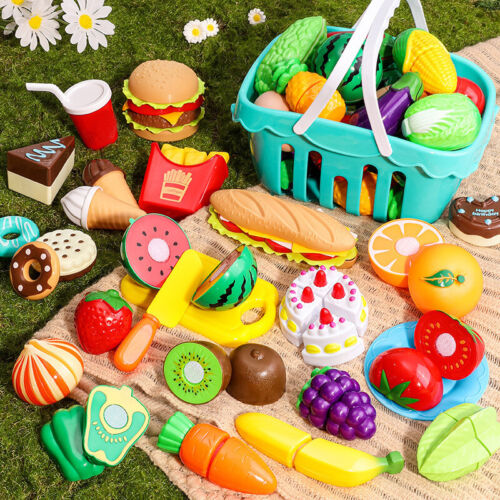Baby Toy Pretend Play Food Set Fruits Vegetable Kitchen Playset For Kid's Gi  GF - Picture 1 of 14