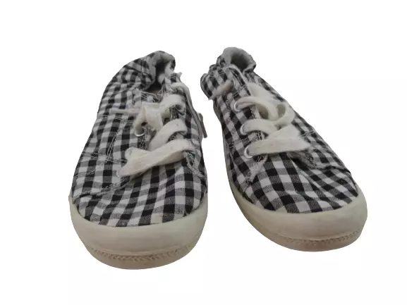 r2 Jojo Casual Fabric Lace Up Shoes Women s Size 6M Black White