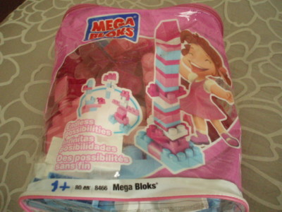 Mega Bloks First Builders Bag 80-Piece Classic Building Shapes (#8466) ~ VGUC