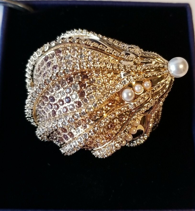 Swarovski Sculptured Shells Cocktail Ring Light Multicolored Mixed
