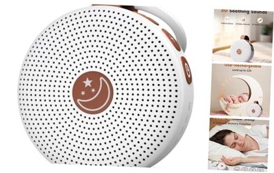 Mini Portable Sound Machine Baby Noise Machine with 30 Soothing Sounds White