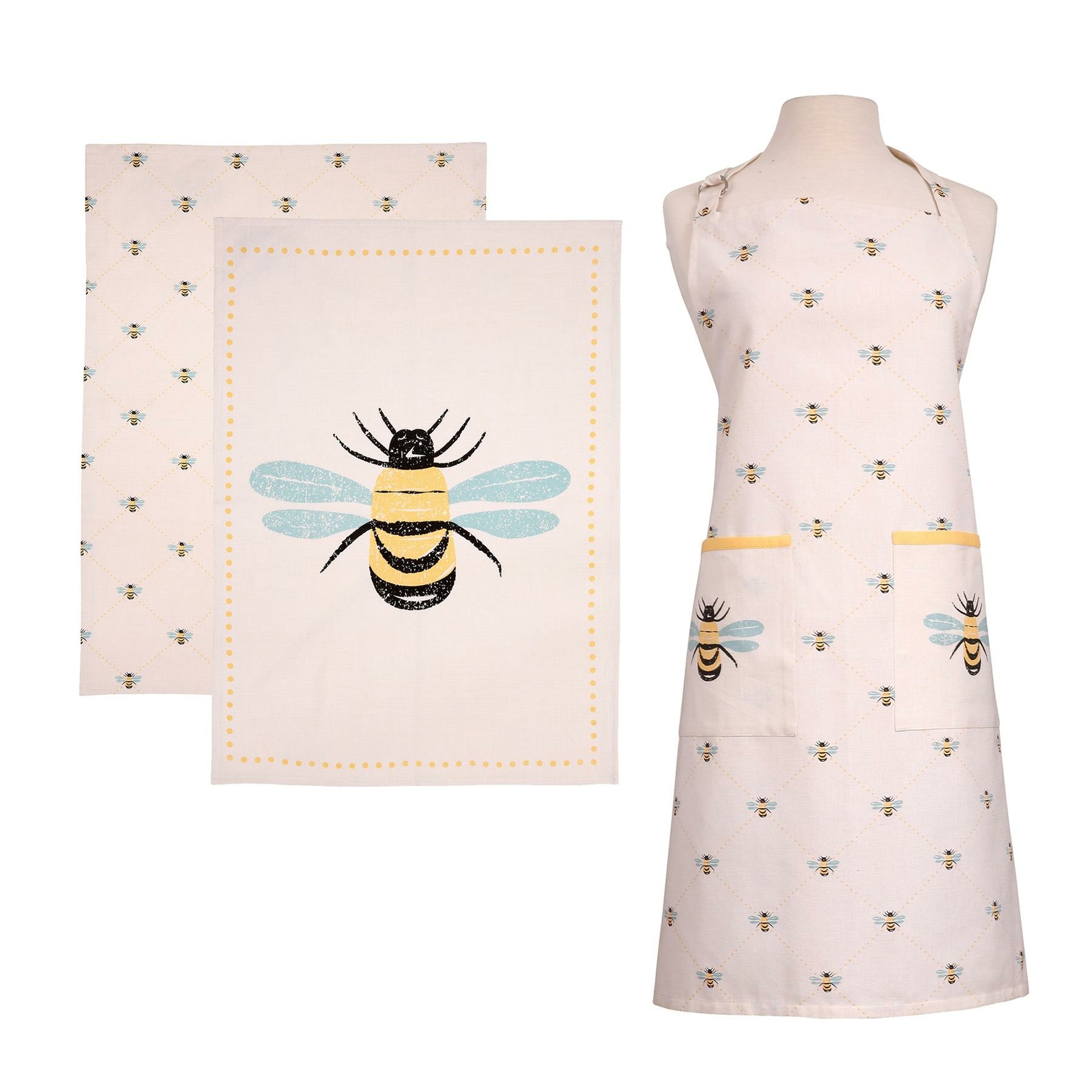 Dexam Bees Knees - Apron & Tea Towels (Set of 2) Set
