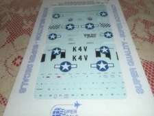 SUPER SCALE 72-810, 1/72 REPUBLIC P-47D BUBBLE TOP FLAK VALLEY EXPRESS DECAL SET