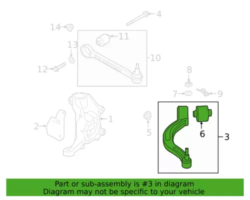 GENUINE Front Control Tension Arm PASSENGER for 2018-23 G70 Stinger 54506J5000 - Picture 6 of 8