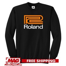 ROLAND BLACK CREWNECK 2C Drums Logo Black Sweatshirt Synthesizer Synth Edm Dj