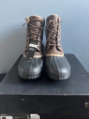 J Crew Sorel Cheyanne II Waterproof Lace Duck Boots Tobacco Camo Size 10  New