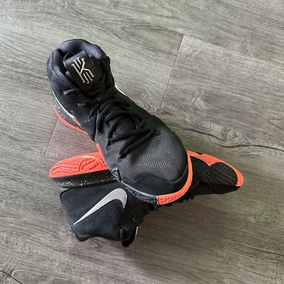Nike Kyrie 4 Mens Basketball Shoes Black Silver Orange Nike Kyrie 4 Mens Basketball Shoes Black Silver Orange