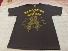 Basil Tattoo & Body Art tshirt from Switzerland.  NYHC - 2 sided - L - Black