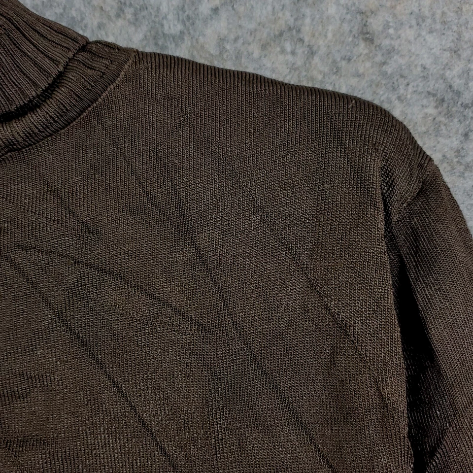 Nygard Sweater Women Small Brown Knit Turtleneck Wide Rib Knit Cuffs Waistband - Image 2 of 4