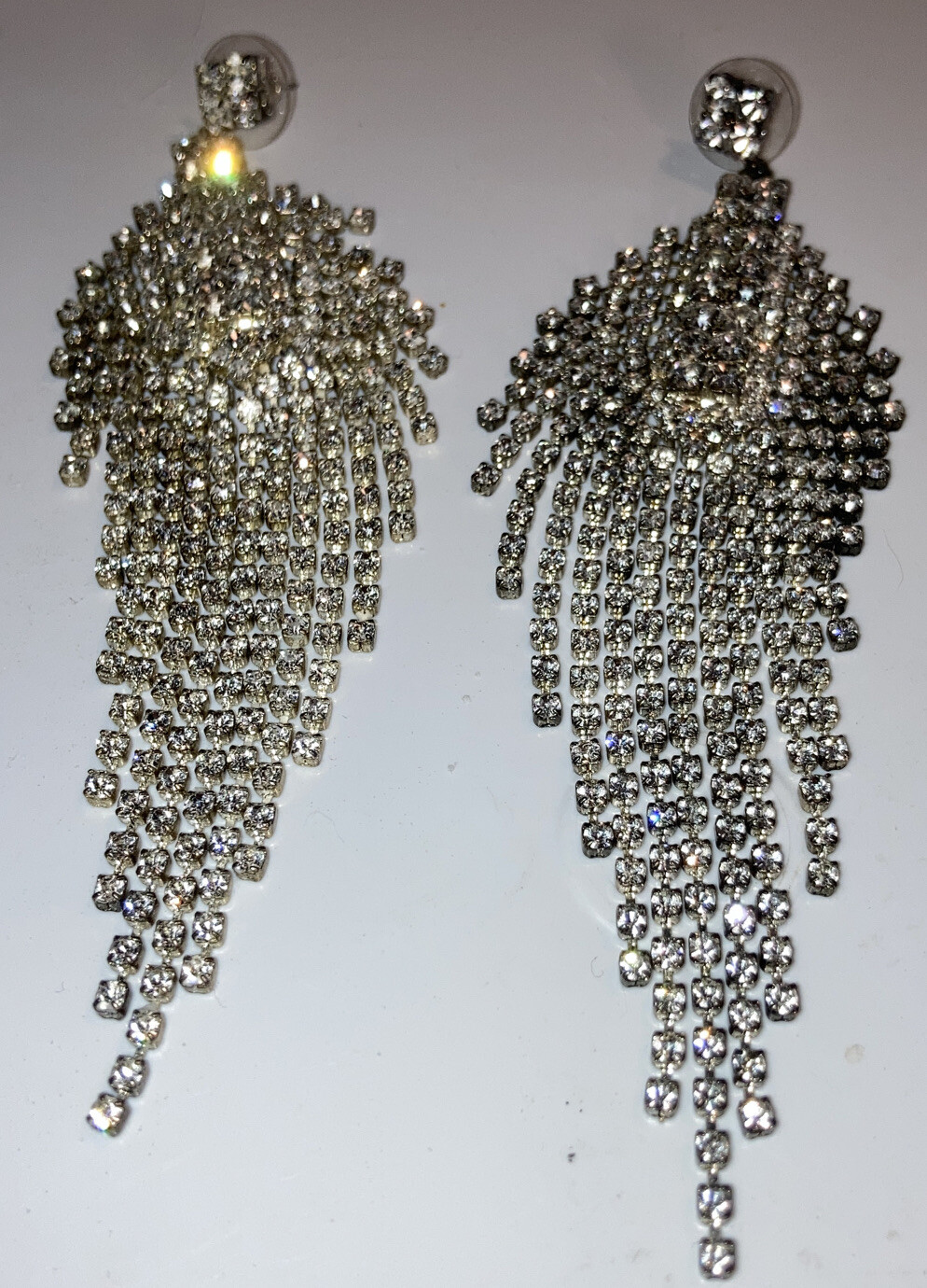 Rhinestone Waterfall Earrings - image 3