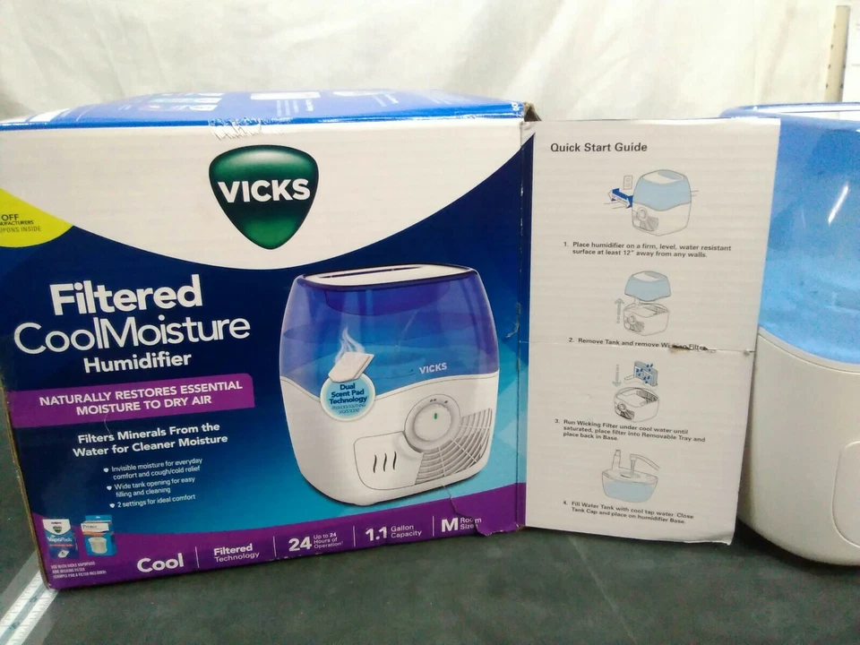 Vicks Vev400 Filtered Cool Mist Humidifier USED - Image 4 of 4