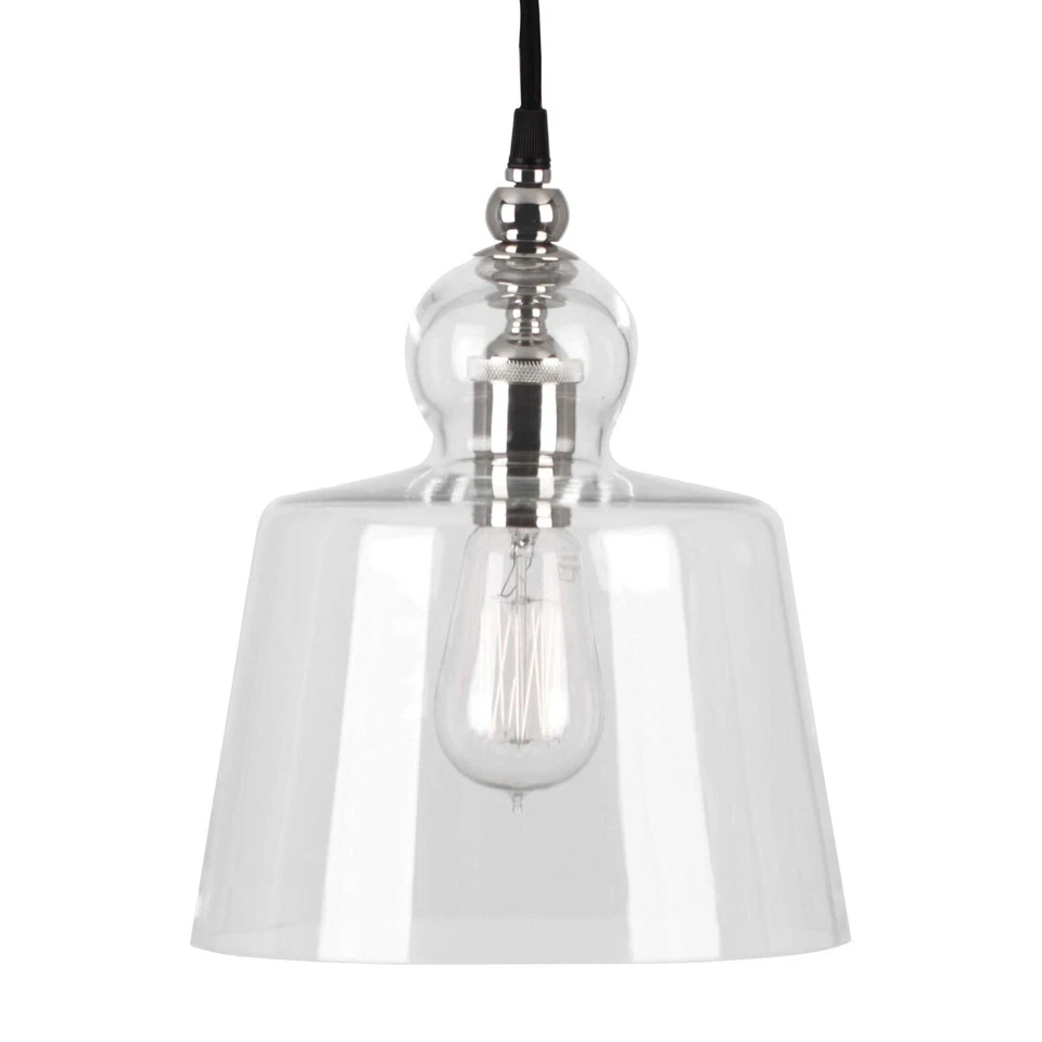 Colgante Robert Abbey S746 níquel pulido Albert pantalla de vidrio transparente Foto 2 de 4