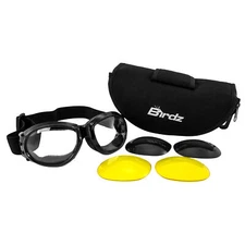 Eagle Interchangeable Kit Motorcycle Biker Goggles Comes with 3 Lens and a Case
