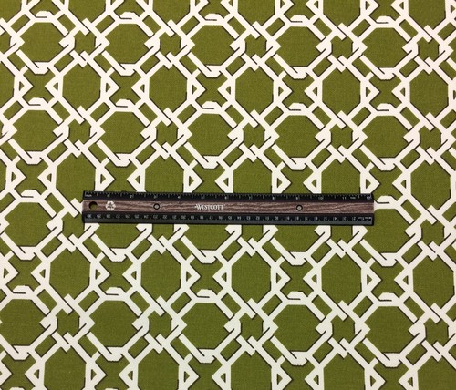 LACEFIELD DESIGNS KEENLAND BASIL GREEN GEOMETRIC TRELLIS HEAVY FABRIC BTY 54"W - Picture 2 of 5