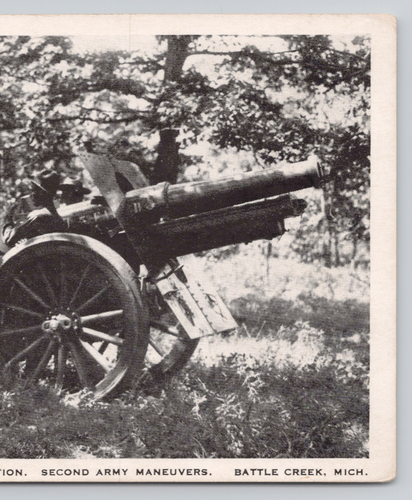 Battle Creek MI Camp Custer 2nd Army Maneuver Howitzer Weapon Michigan Postcard - Picture 5 of 5