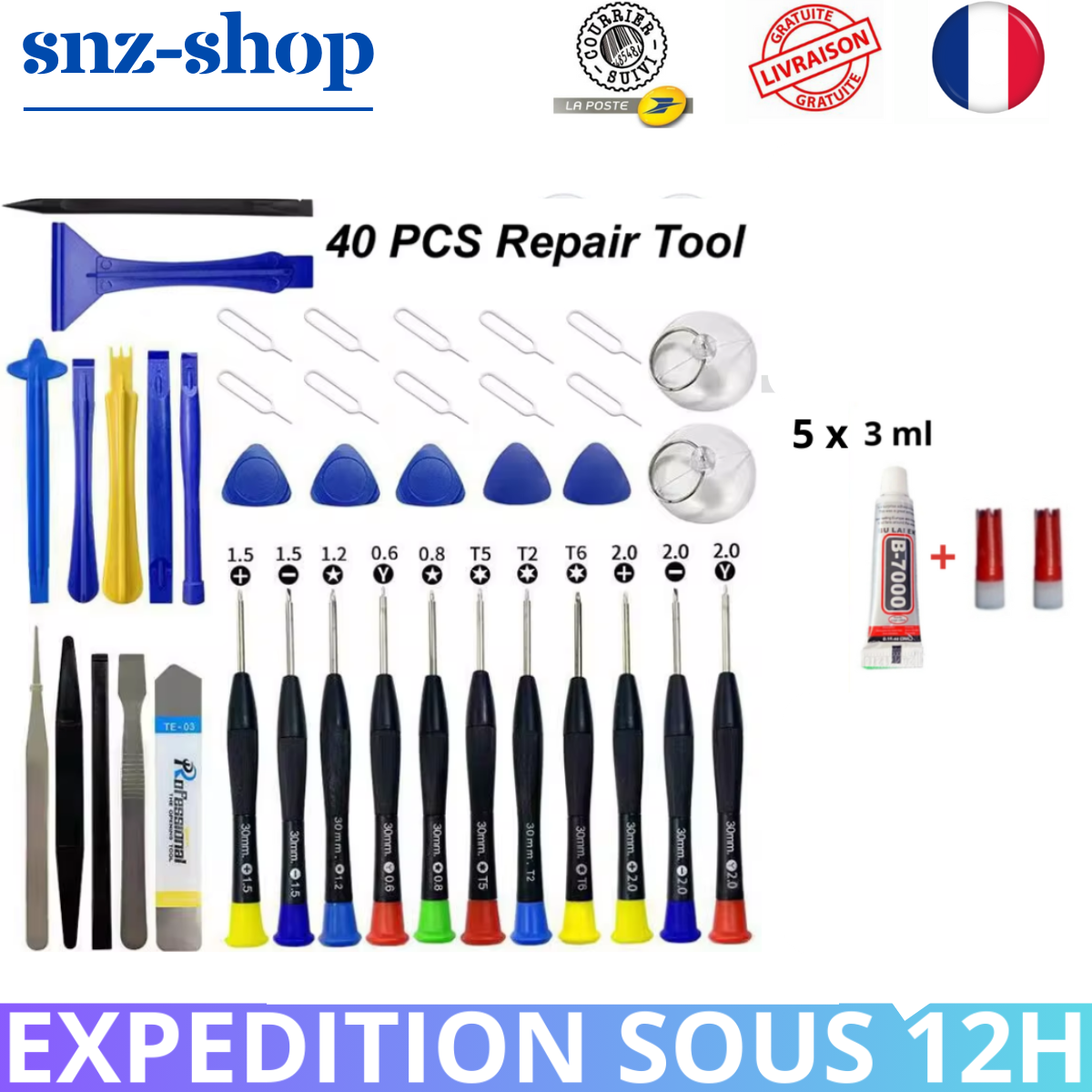 Kit D'Outils De Réparation Pour Smartphone Et Tablette - Tournevis De Précision, Colle, Adhésif - Universel