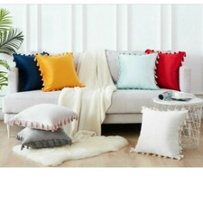 2pcs Überwurf Sofa Kissenbezug Abdeckung Kissen samt Velours Quaste Heim Dekor