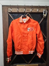 Vintage Fram Autolite Men's Size S Snap front Jacket Orange Admiral Sportswear