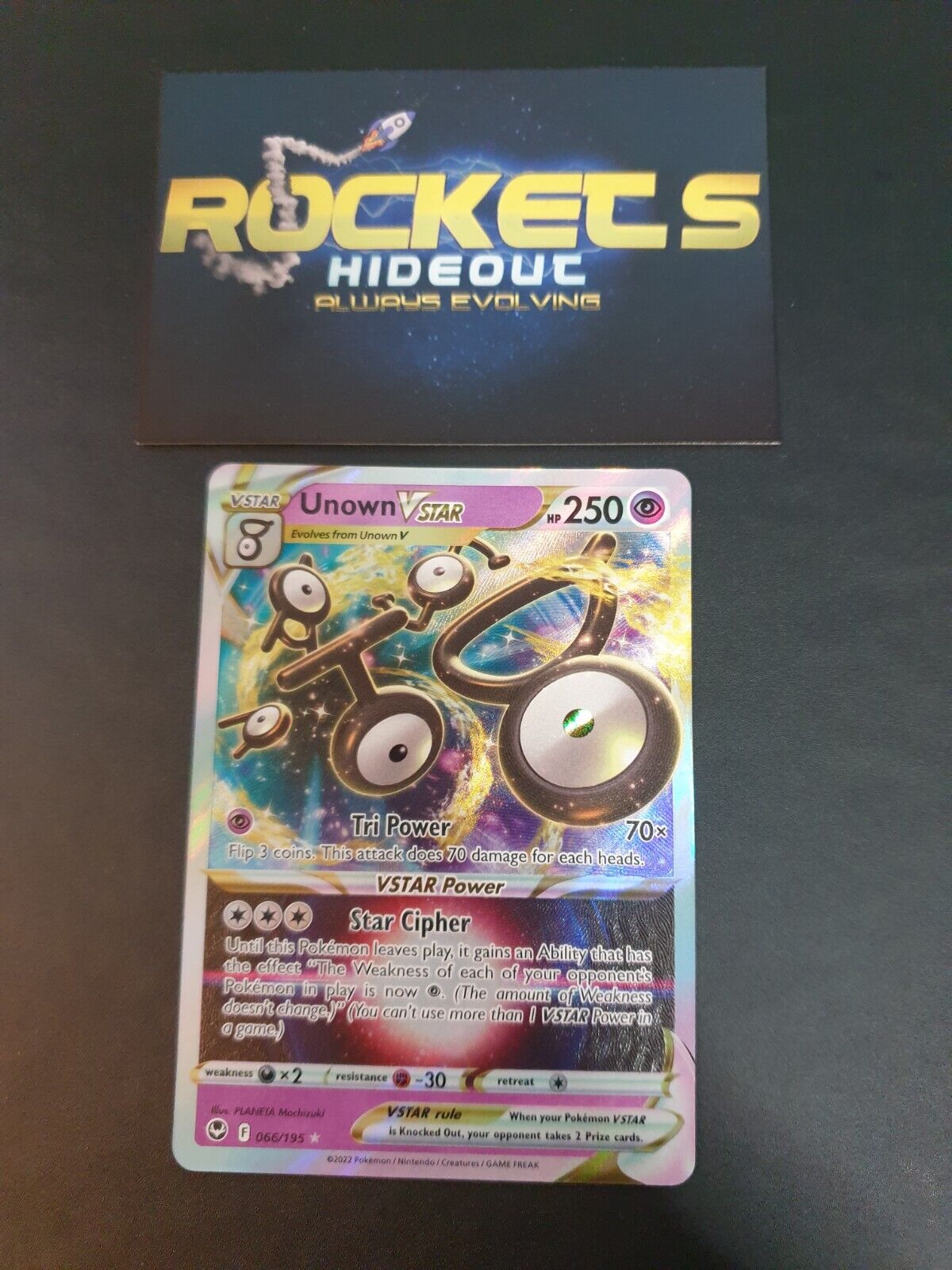 2 EVOLUTION SILVER TEMPEST POKEMON- UNOWN V 65/195 & VSTAR 66/195- NEW MINT