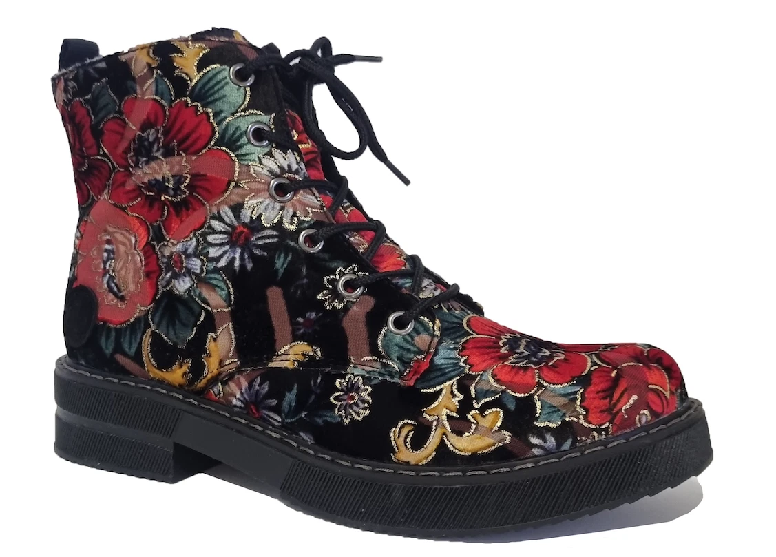Rieker Ankle Boots Womens Floral Ankle Boots Ladies Shoe Size 3 4 5 6 7 8 New