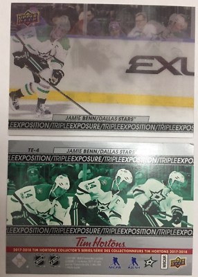2017/18 Tim Hortons UD TRIPLE EXPOSURE JAMIE BENN TE 4 MINT INSERT *L@@K*