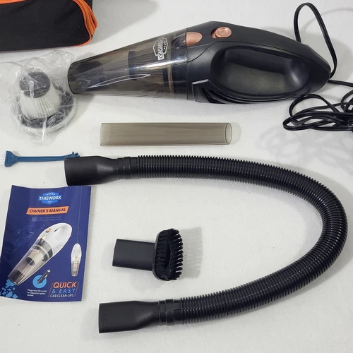 ThisWorx Small 12V High Power Car Vacuum Cleaner, + 6Ft. Cord, Bag. used