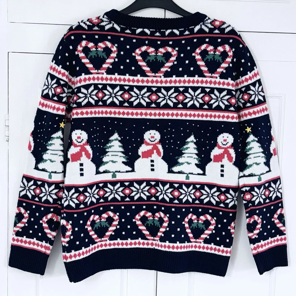 Atmosphere Christmas Jumper Size Small Women’s Navy Mix Xmas Pre Loved Pullover - Image 2 of 4