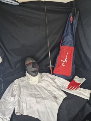 2 Sets BLADE Fencing Gear Foils, Helmets, Gloves, Jackets Sizes S & M Carry Bags