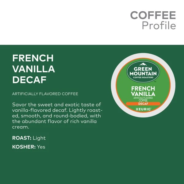 Green Mountain Coffee French Vanilla Decaf, Keurig K-Cup Pod, Light Roast, 96ct - Image 4 of 4