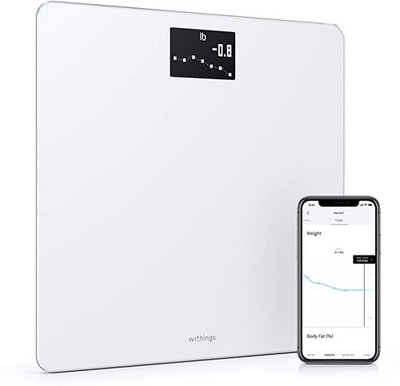WITHINGS Body Wi-Fi Smart Scale BMI Weight Trend & Auto App Sync WHITE