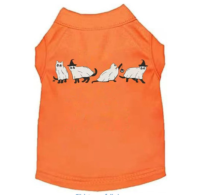 Orange Dog T-Shirt   Cat Pumpkin Dog Bone Costume Vest 728 Medium Orange