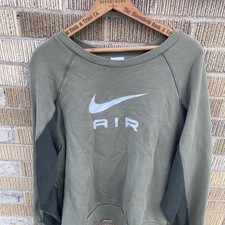 Nike Men  s Large NSW Air FT Crew French Terry Sweatshirt Olive 222