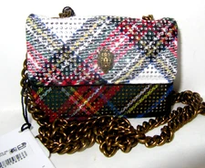 Kurt Geiger Kensington Micro Plaid With Crystals Crossbody Bag  NWT $75