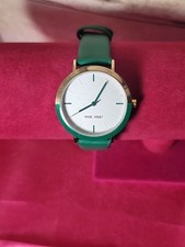 Nine West Women's Strap Watch NW/2490 Green Band Works New No Box